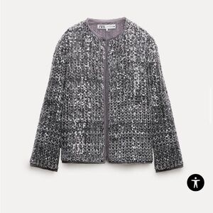 NWT Zara Collection Textured Sequin Jacket